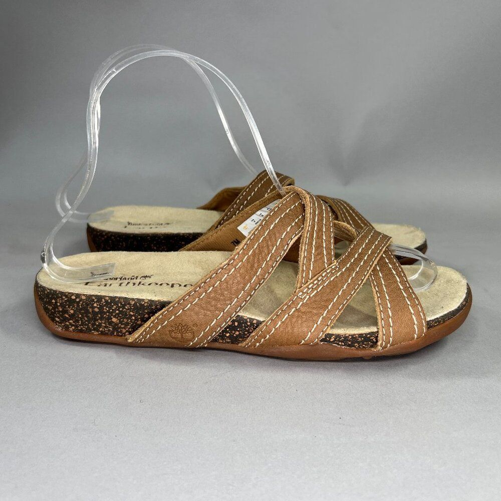 Timberland Earthkeepers Sandals Women's Size 7 Brown Leather Slide Flip Flops